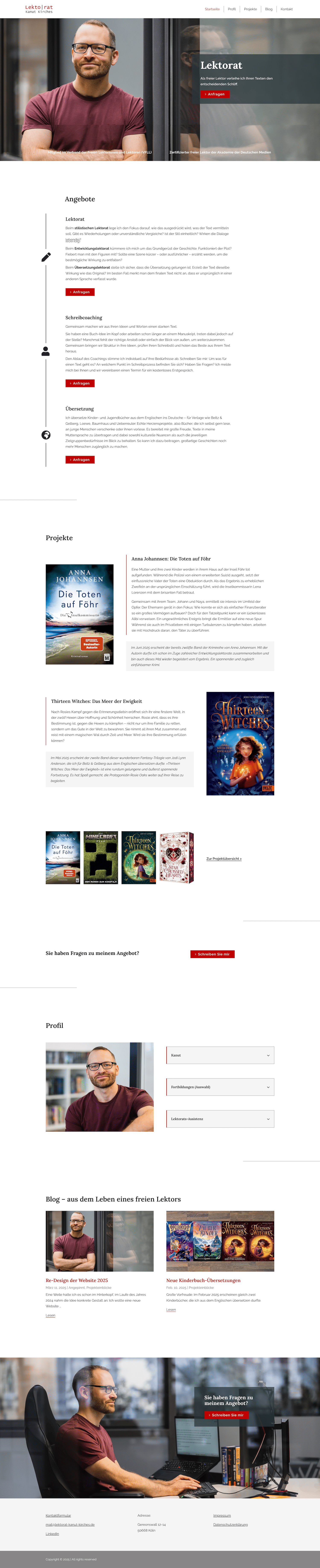 Startseite von www.lektorat-kanut-kirches.de